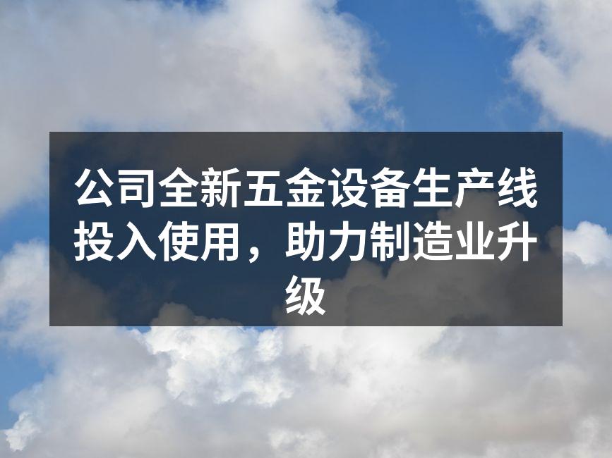 新生产线正式投入使用